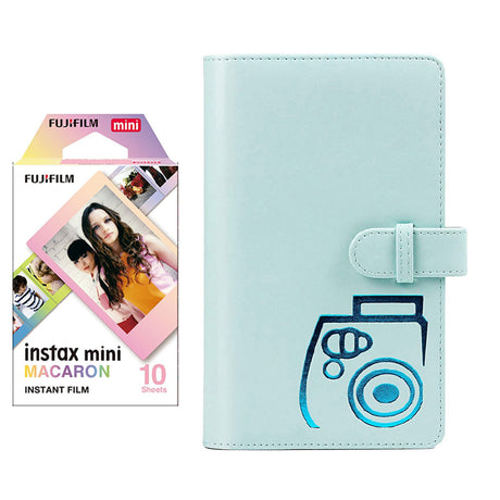 Fujifilm Instax  mini 10X1 macaron Instant Film with 96-sheet Album for mini film (Ice blue)