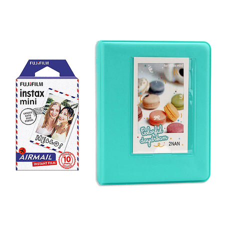 Fujifilm Instax Mini 10X1 airmail Instant Film with Instax Time Photo Album 64 Sheets Mint Green