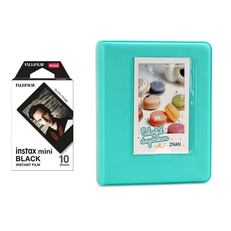 Fujifilm Instax Mini 10X1 black border Instant Film with Instax Time Photo Album 64 Sheets Mint Green