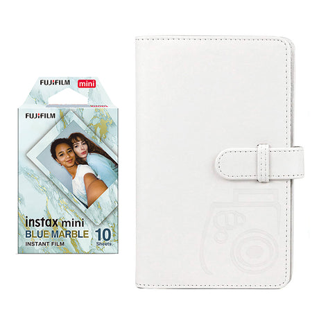 Fujifilm Instax Mini 10X1 blue marble Instant Film with 96-sheet Album for mini film  Smoky white