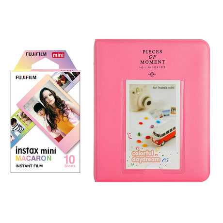 Fujifilm Instax Mini 10X1 macaron Instant Film with Instax Time Photo Album 64 Sheets FLAMINGO PINK