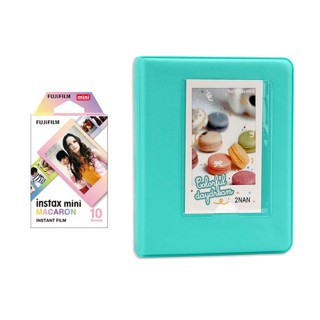 Fujifilm Instax Mini 10X1 macaron Instant Film with Instax Time Photo Album 64 Sheets Mint Green