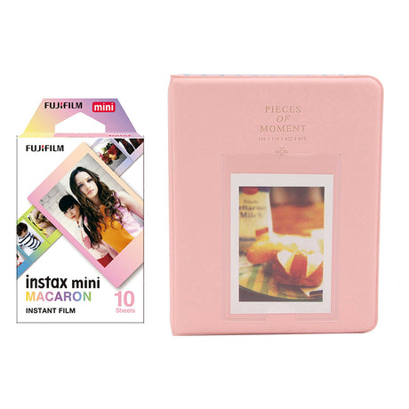 Fujifilm Instax Mini 10X1 macaron Instant Film with Instax Time Photo Album 64 Sheets Peach pink