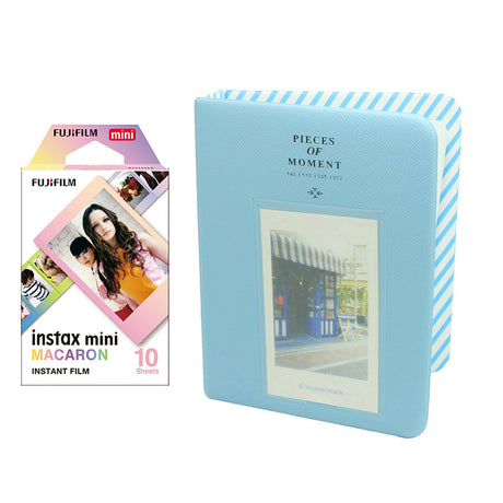 Fujifilm Instax Mini 10X1 macaron Instant Film with Instax Time Photo Album 64 Sheets Water Blue