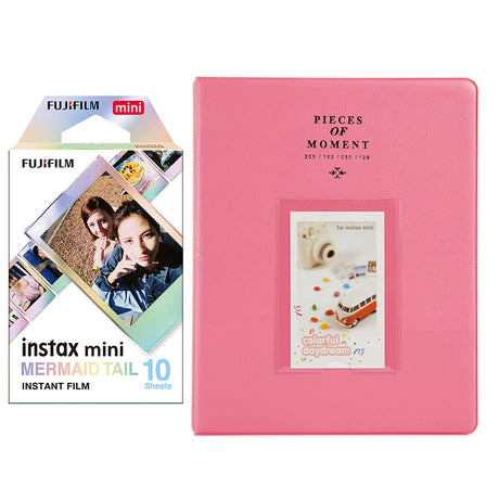 Fujifilm Instax Mini 10X1 mermaid tail Instant Film With 128-sheet Album for mini film FLAMINGO PINK