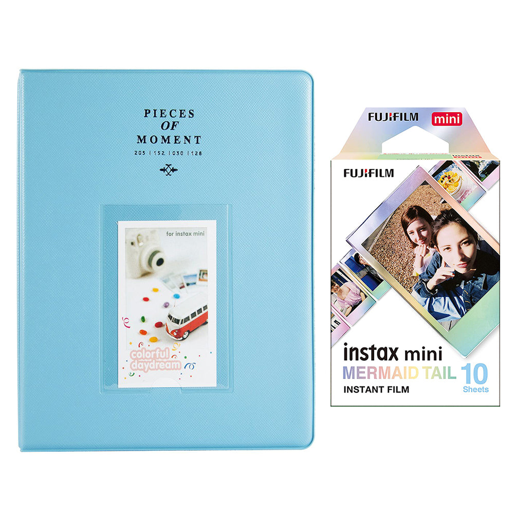 Fujifilm Instax Mini 10X1 mermaid tail Instant Film With 128-sheet Album for mini film Blue