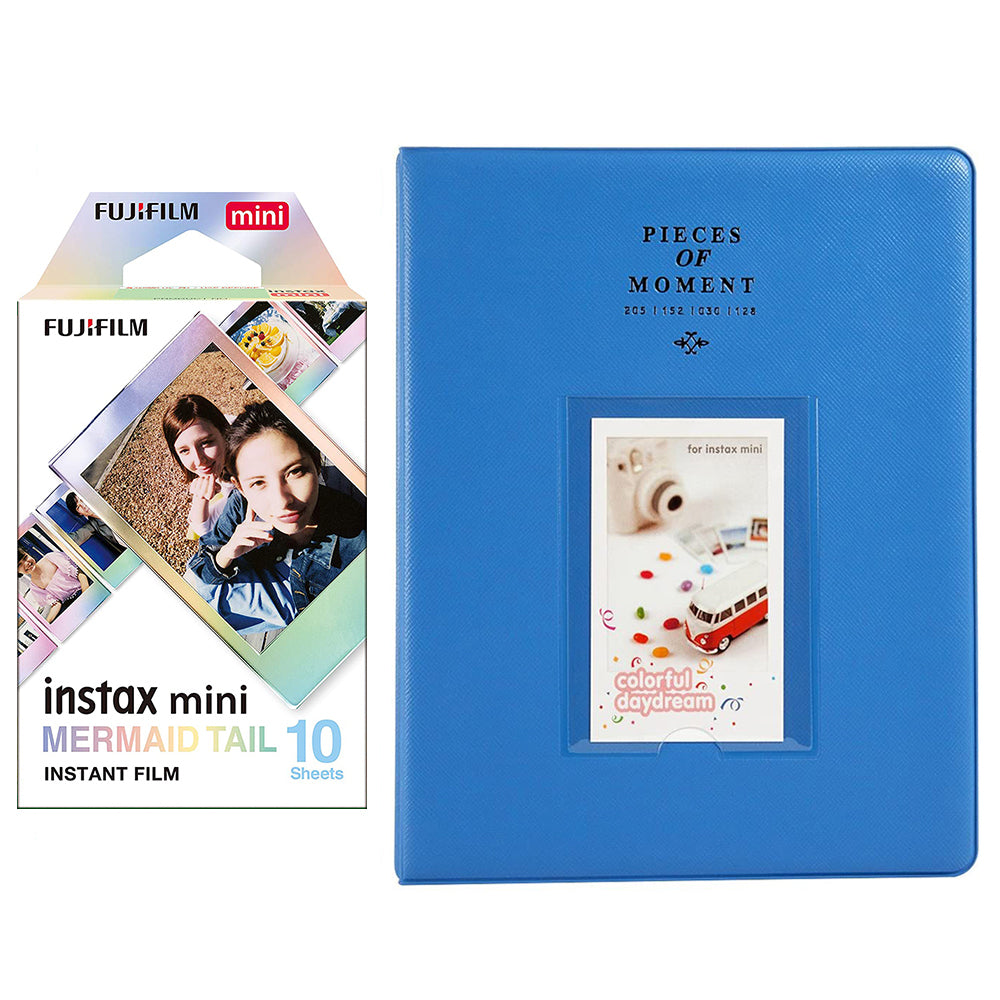 Fujifilm Instax Mini 10X1 mermaid tail Instant Film With 128-sheet Album for mini film Cobalt blue