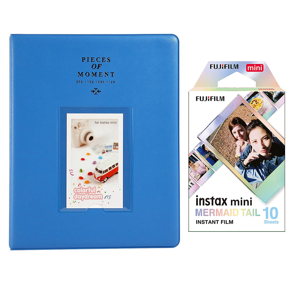 Fujifilm Instax Mini 10X1 mermaid tail Instant Film With 128-sheet Album for mini film Cobalt blue