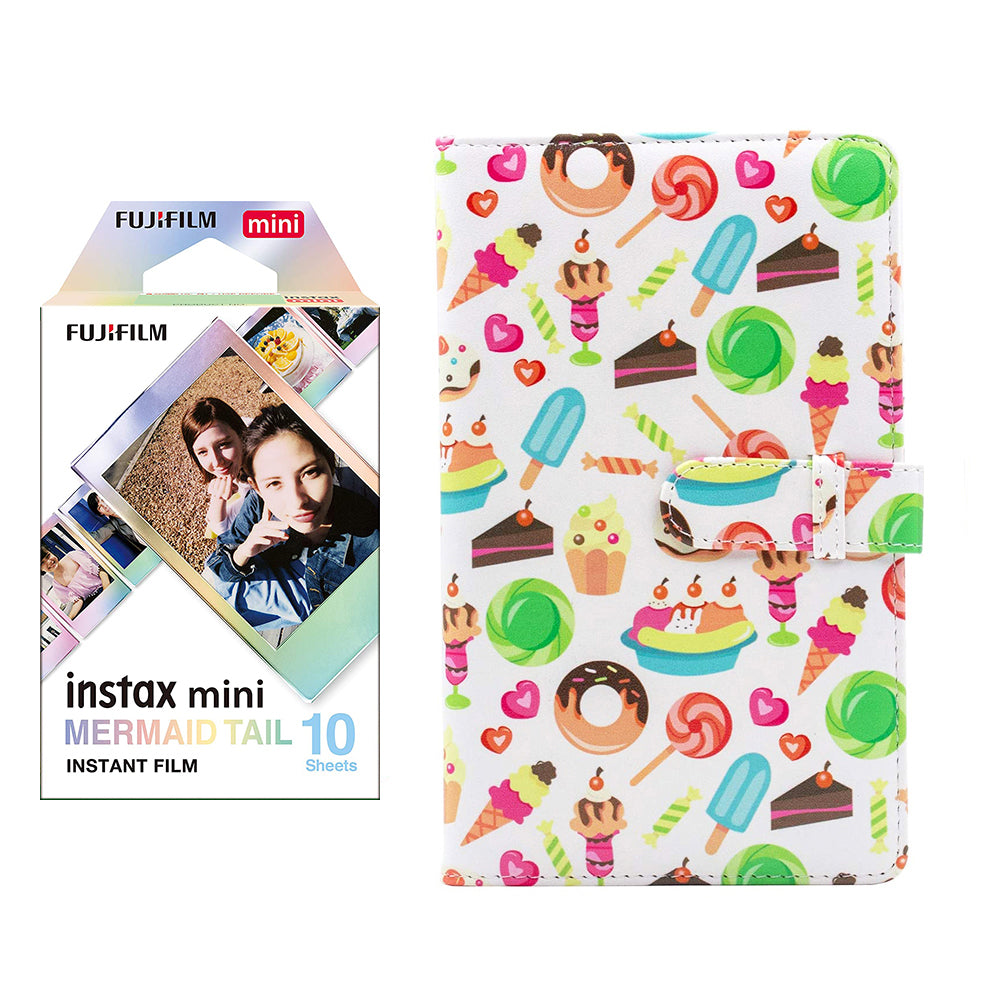 Fujifilm Instax Mini 10X1 mermaid tail Instant Film with 96-sheet Album for mini film Dessert