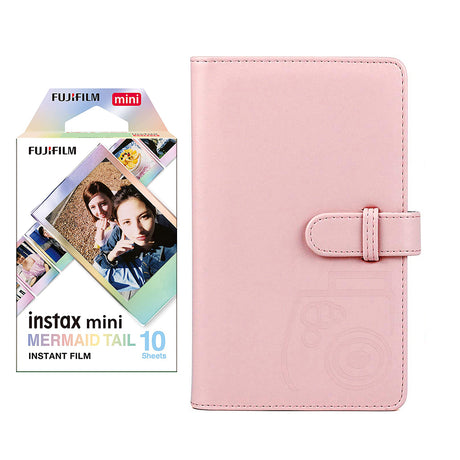 Fujifilm Instax Mini 10X1 mermaid tail Instant Film with 96-sheet Album for mini film Blush pink