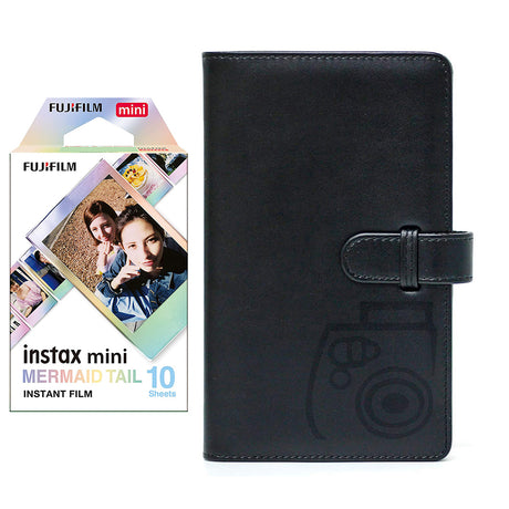 Fujifilm Instax Mini 10X1 mermaid tail Instant Film with 96-sheet Album for mini film Charcoal gray