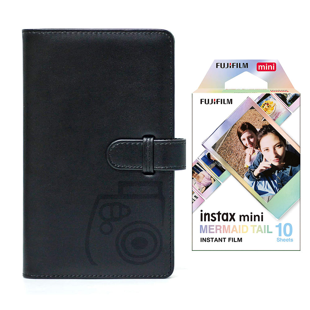 Fujifilm Instax Mini 10X1 mermaid tail Instant Film with 96-sheet Album for mini film Charcoal gray