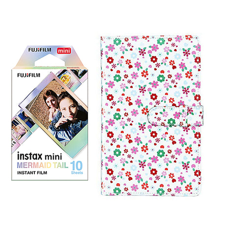 Fujifilm Instax Mini 10X1 mermaid tail Instant Film with 96-sheet Album for mini film Flower