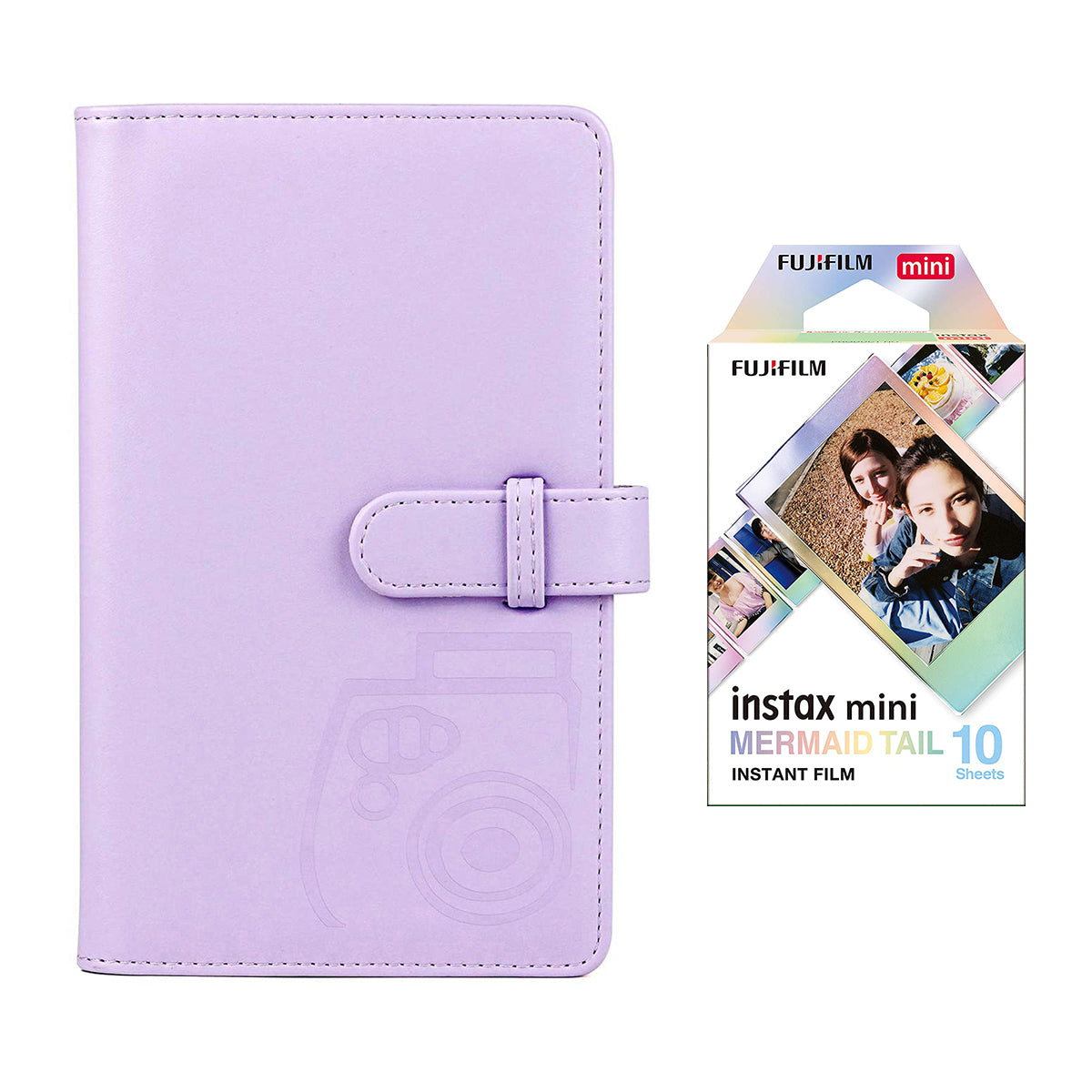 Fujifilm Instax Mini 10X1 mermaid tail Instant Film with 96-sheet Album for mini film Lilac purple