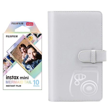 Fujifilm Instax Mini 10X1 mermaid tail Instant Film with 96-sheet Album for mini film Smoky white