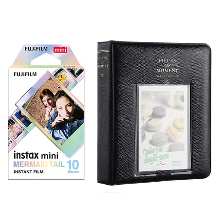 Fujifilm Instax Mini 10X1 mermaid tail Instant Film with Instax Time Photo Album 64 Sheets Charcoal grey