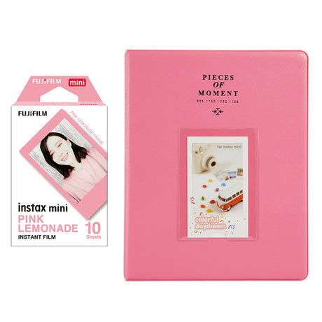 Fujifilm Instax Mini 10X1 pink lemonade Instant Film With 128-sheet Album for mini film Flamingo Pink