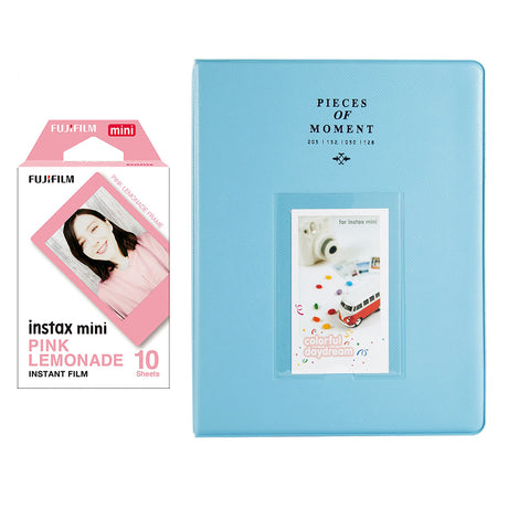 Fujifilm Instax Mini 10X1 pink lemonade Instant Film With 128-sheet Album for mini film Blue