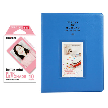 Fujifilm Instax Mini 10X1 pink lemonade Instant Film With 128-sheet Album for mini film Cobalt blue