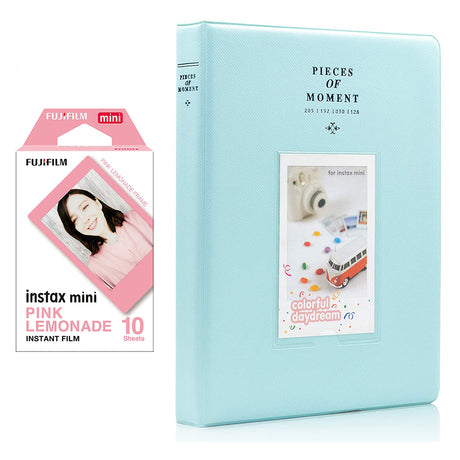 Fujifilm Instax Mini 10X1 pink lemonade Instant Film With 128-sheet Album for mini film Ice blue