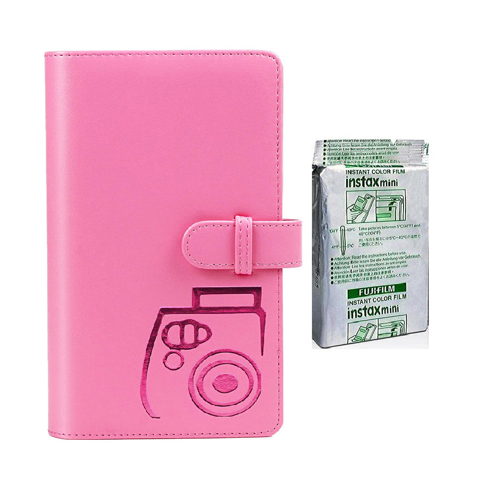 Fujifilm Instax Mini 10X1 rainbow Instant Film with 96-sheet Album for mini film Flamingo pink