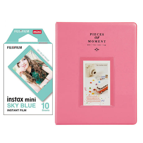 Fujifilm Instax Mini 10X1 sky blue Instant Film With 128-sheet Album for mini film Flamingo pink