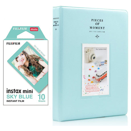 Fujifilm Instax Mini 10X1 sky blue Instant Film With 128-sheet Album for mini film Ice blue