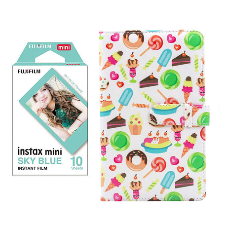 Fujifilm Instax Mini 10X1 sky blue Instant Film with 96-sheet Album for mini film Dessert