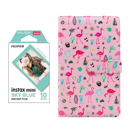 Fujifilm Instax Mini 10X1 sky blue Instant Film with 96-sheet Album for mini film Flamingo watermelon