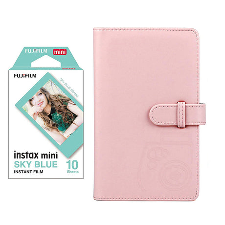 Fujifilm Instax Mini 10X1 sky blue Instant Film with 96-sheet Album for mini film Blush pink