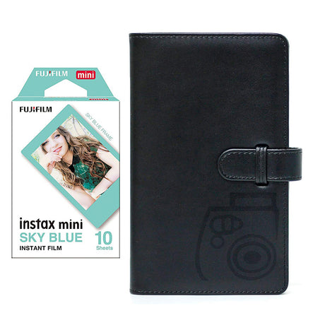 Fujifilm Instax Mini 10X1 sky blue Instant Film with 96-sheet Album for mini film Charcoal gray