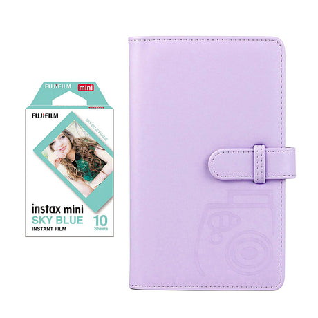 Fujifilm Instax Mini 10X1 sky blue Instant Film with 96-sheet Album for mini film Lilac purple