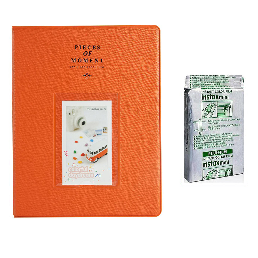 Fujifilm Instax Mini 10X1 stripe Instant Film With 128-sheet Album for mini film orange