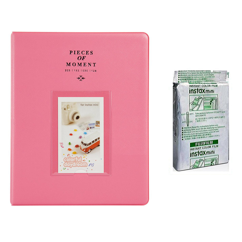 Fujifilm Instax Mini 10X1 stripe Instant Film With 128-sheet Album for mini film Flamingo pink