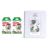 Fujifilm Instax Mini 10X2 Instant Film With 64-Sheets Album For Mini Film (3 inch) Clay White