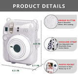 Zikkon Instax Mini 12 Protective Glitter Case Photo Storage Pocket  (Clay White)