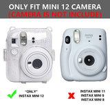 Zikkon Instax Mini 12 Protective Glitter Case Photo Storage Pocket (Clay White)