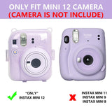 Zikkon Instax Mini 12 Protective Glitter Case Photo Storage Pocket (Lilac Purple)