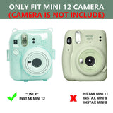 Zikkon Instax Mini 12 Protective Glitter Case Photo Storage Pocket (Mint Green)