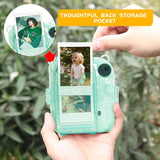 Zikkon Instax Mini 12 Protective Glitter Case Photo Storage Pocket (Mint Green)