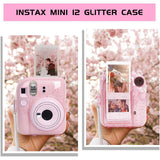 Zikkon Instax Mini 12 Protective Glitter Case Photo Storage Pocket (Blossom Pink)