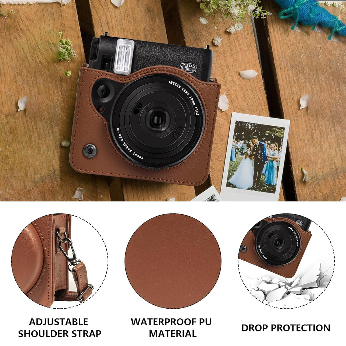 Zikkon Camera Case for Fujifilm Instax Mini 99 Instant Camera (Brown)