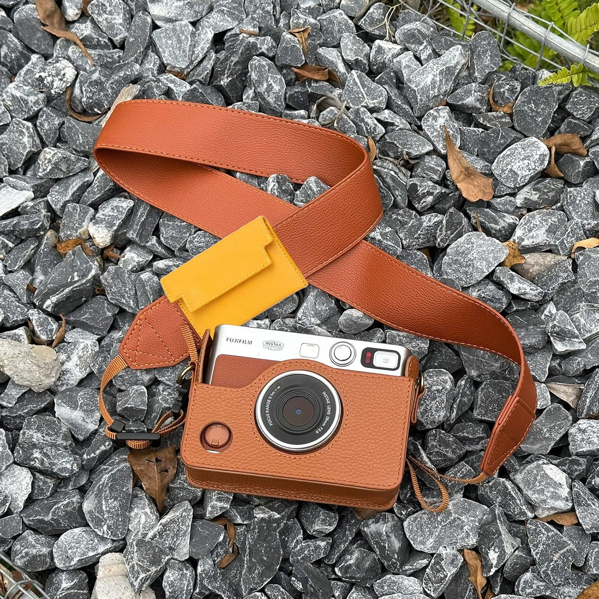 Zikkon Camera Shoulder Strap for fujifilm Instax Mini Evo 99 Film Instant Digital Camera Case (Brown)