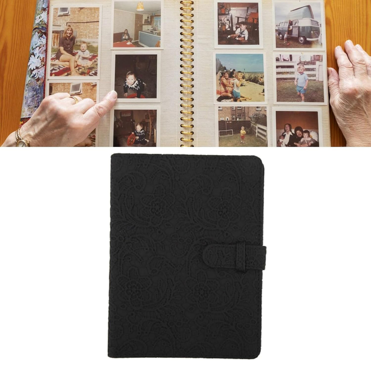 Zikkon Compatible 128 sheet Album for Fujifilm Instax Mini Film (3 inch) (Black Lace)