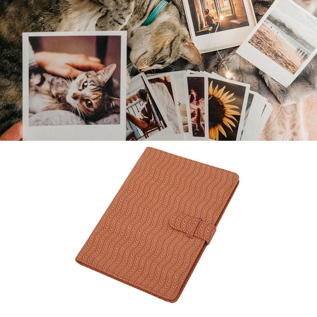 Zikkon Compatible 128 sheet Album for Fujifilm Instax Mini Film (3 inch) (Brown Wave)