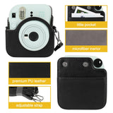 Zikkon Instax Mini 12 Protective Camera Case PU Leather Carrying Bag (Black )