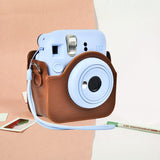 Zikkon Instax Mini 12 Protective Camera Case PU Leather Carrying Bag Brown