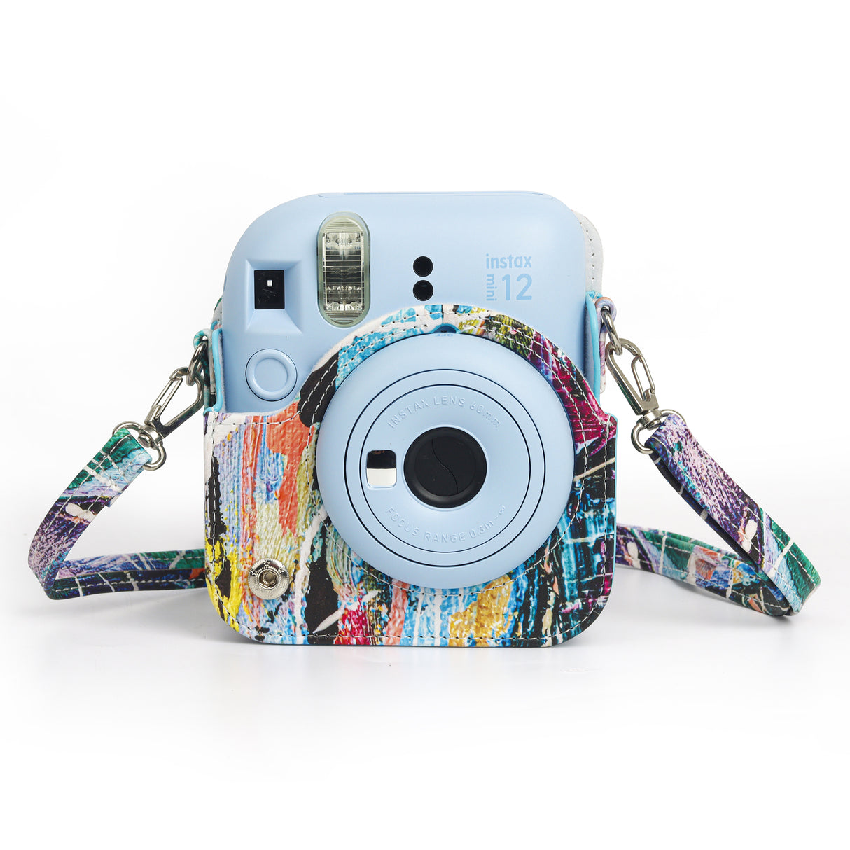 Zikkon Instax Mini 12 Protective Camera Case PU Leather Carrying Bag Colorful graffiti