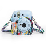 Zikkon Instax Mini 12 Protective Camera Case PU Leather Carrying Bag Colorful graffiti