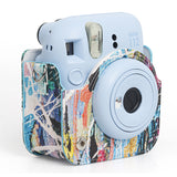 Zikkon Instax Mini 12 Protective Camera Case PU Leather Carrying Bag Colorful graffiti